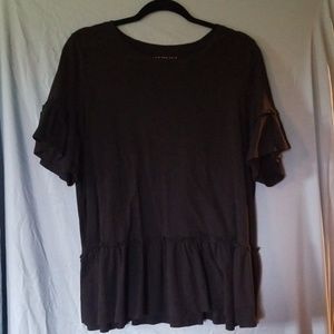 Bell-Sleeve Black Shirt